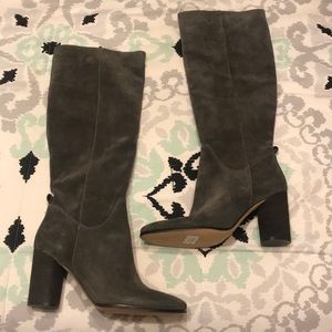 Sam Edelman grey heel knee high boots